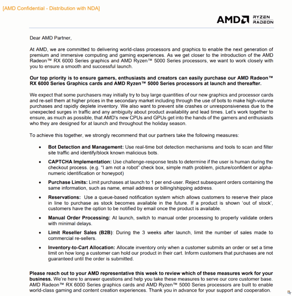 AMD Radeon RX 6000 Series GPUs & Ryzen 5000 Series CPUs Launch Guidelines For Retailers