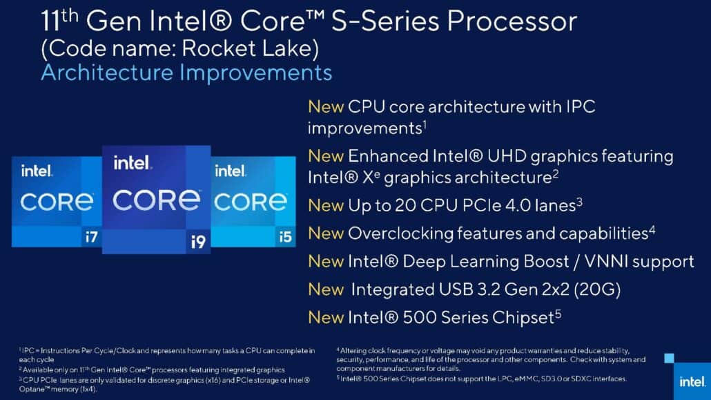 Intel 11th Gen Rocket Lake Desktop CPUs_Q1 2021 Launch